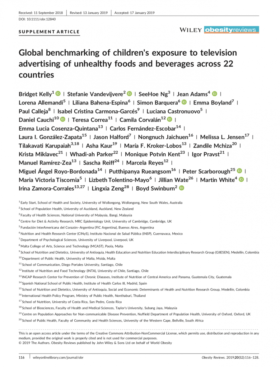 Global benchmarking of children